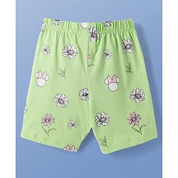Pine Kids Disney Single Jersey Knit Half Sleeves T-Shirt & Shorts Night Suit With Minnie Mouse Graphics - Multicolor