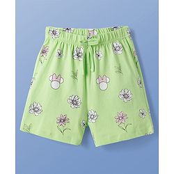 Pine Kids Disney Single Jersey Knit Half Sleeves T-Shirt & Shorts Night Suit With Minnie Mouse Graphics - Multicolor