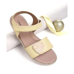 Pine Kids Velcro Closure Sandals with Heart Patch - Blue