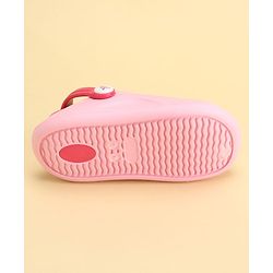 Pine Kids Back Strap Closure Solid Colour Clogs - Pink
