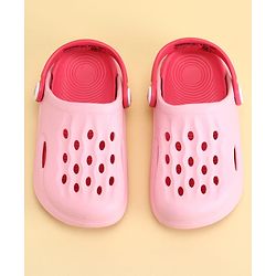 Pine Kids Back Strap Closure Solid Colour Clogs - Pink