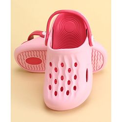 Pine Kids Back Strap Closure Solid Colour Clogs - Pink