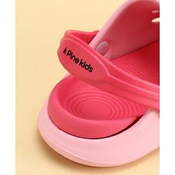 Pine Kids Back Strap Closure Solid Colour Clogs - Pink