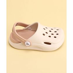 Pine Kids Back Strap Closure Solid Colour Clogs - Beige & Peach