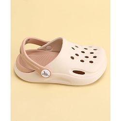 Pine Kids Back Strap Closure Solid Colour Clogs - Beige & Peach