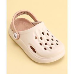 Pine Kids Back Strap Closure Solid Colour Clogs - Beige & Peach