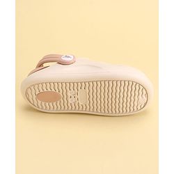 Pine Kids Back Strap Closure Solid Colour Clogs - Beige & Peach