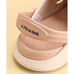 Pine Kids Back Strap Closure Solid Colour Clogs - Beige & Peach