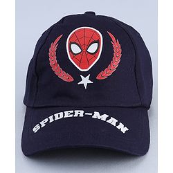 Pine Kids Marvel Cotton Woven  Summer Cap With Spider Man Print Navy Blue - Diameter 20 cm