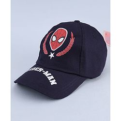 Pine Kids Marvel Cotton Woven  Summer Cap With Spider Man Print Navy Blue - Diameter 20 cm