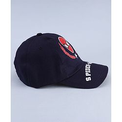 Pine Kids Marvel Cotton Woven  Summer Cap With Spider Man Print Navy Blue - Diameter 20 cm