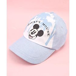 Pine Kids Cotton Woven Cap With Mickey Mouse Print Light Blue - Diameter 16 cm