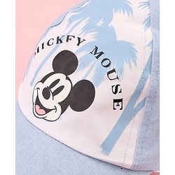 Pine Kids Cotton Woven Cap With Mickey Mouse Print Light Blue - Diameter 16 cm