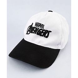 Pine Kids Marvel Cotton Woven Cap With Avenger Graphics - White & Black