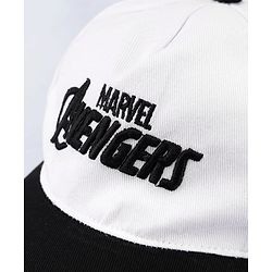 Pine Kids Marvel Cotton Woven Cap With Avenger Graphics - White & Black