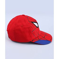 Pine Kids Marvel 100% Cotton Woven Summer Cap With Spider Man Graphics Red - Diameter 19 cm