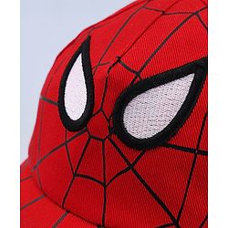 Pine Kids Marvel 100% Cotton Woven Summer Cap With Spider Man Graphics Red - Diameter 19 cm