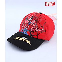 Pine Kids Marvel 100% Cotton Woven Summer Cap With Spider Man Graphics Red - Diameter 20 cm