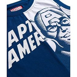 Pine Kids Marvel 100% Cotton Knit Sleeveless Cut N Sew Tank T-Shirt With Captain America Graphic - Navy Blue