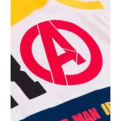 Pine Kids Marvel 100% Cotton Knit Sleeveless Cut N Sew Tank T-Shirt With Avengers Graphics - Multicolour