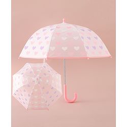 Pine Kids Free Size  Umbrella with Heart Print - Pink
