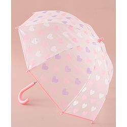 Pine Kids Free Size  Umbrella with Heart Print - Pink