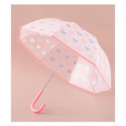 Pine Kids Free Size  Umbrella with Heart Print - Pink