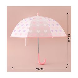 Pine Kids Free Size  Umbrella with Heart Print - Pink