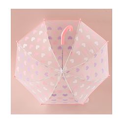 Pine Kids Free Size  Umbrella with Heart Print - Pink