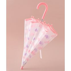 Pine Kids Free Size  Umbrella with Heart Print - Pink