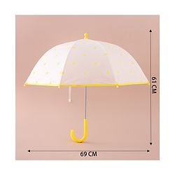 Pine Kids Free Size Umbrella with Flower Print - Yellow