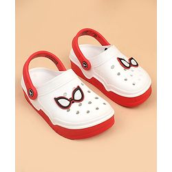 Pine Kids Marvel Back Strap Clogs With Spider Man Applique - Red & White