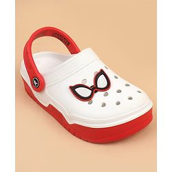 Pine Kids Marvel Back Strap Clogs With Spider Man Applique - Red & White