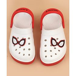 Pine Kids Marvel Back Strap Clogs With Spider Man Applique - Red & White