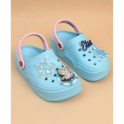 Pine Kids Lucas Back Strap Clogs With Elsa Applique - Light Blue