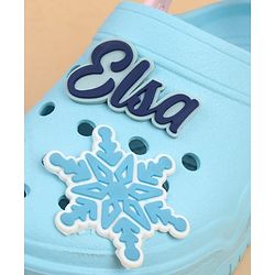 Pine Kids Lucas Back Strap Clogs With Elsa Applique - Light Blue