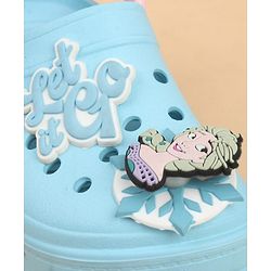Pine Kids Lucas Back Strap Clogs With Elsa Applique - Light Blue