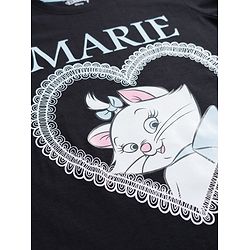 Pine Kids Disney Single Jersey Knit Half Sleeves T-Shirt & Shorts Night Suit With Marie Graphics - Blue