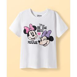 Pine Kids Disney Single Jersey Knit Half Sleeves T-Shirt & Shorts Night Suit with Minnie Mouse Graphic - Multicolor