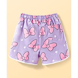 Pine Kids Disney Single Jersey Knit Half Sleeves T-Shirt & Shorts Night Suit with Minnie Mouse Graphic - Multicolor