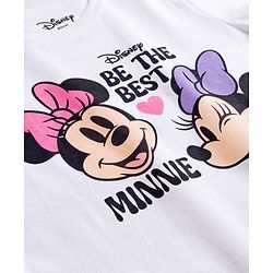 Pine Kids Disney Single Jersey Knit Half Sleeves T-Shirt & Shorts Night Suit with Minnie Mouse Graphic - Multicolor
