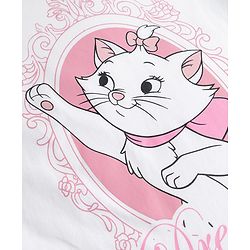 Pine Kids Disney Single Jersey Knit Half Sleeves Short Night Suit with Marie Graphic - Pink & White