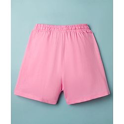 Pine Kids Disney Single Jersey Knit Half Sleeves Short Night Suit with Marie Graphic - Pink & White