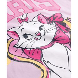 Pine Kids Disney 100% Cotton Half Sleeves T-Shirt With Marie Graphic - Pink
