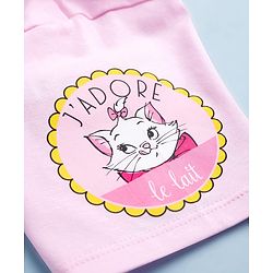 Pine Kids Disney 100% Cotton Half Sleeves T-Shirt With Marie Graphic - Pink