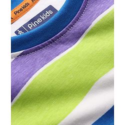 Pine Kids Cotton Knit T-Shirts Striped Round Neck Half Sleeves Multi Color 4-5 Years