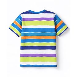 Pine Kids Cotton Knit T-Shirts Striped Round Neck Half Sleeves Multi Color 4-5 Years