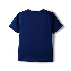 Pine Kids Cotton Knit Half Sleeves T-Shirt With NYC Print - Navy Blue