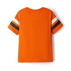 Pine Kids Cotton Knit Half Sleeves T-Shirt With BMX Print - Rust Orange