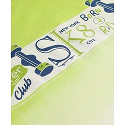 Pine Kids Cotton Knit Half Sleeves T-Shirt with Skateboard Print - Lime Green